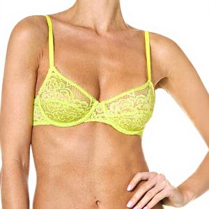 Reggiseno Donna Goldenpoint Ferretto Pizzo Tulle Giallo