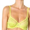 Reggiseno Donna Goldenpoint Ferretto Pizzo Tulle Giallo