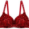 GRRKDFQ Completi Intimi Lingerie Paillettes Bralette Donna