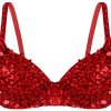 GRRKDFQ Completi Intimi Lingerie Paillettes Bralette Donna