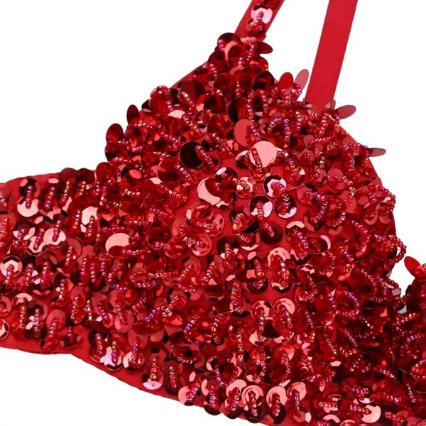 GRRKDFQ Completi Intimi Lingerie Paillettes Bralette Donna