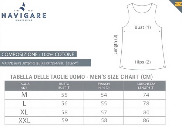 Maglietta intima uomo Navigare 100 cotone confezione 2-4