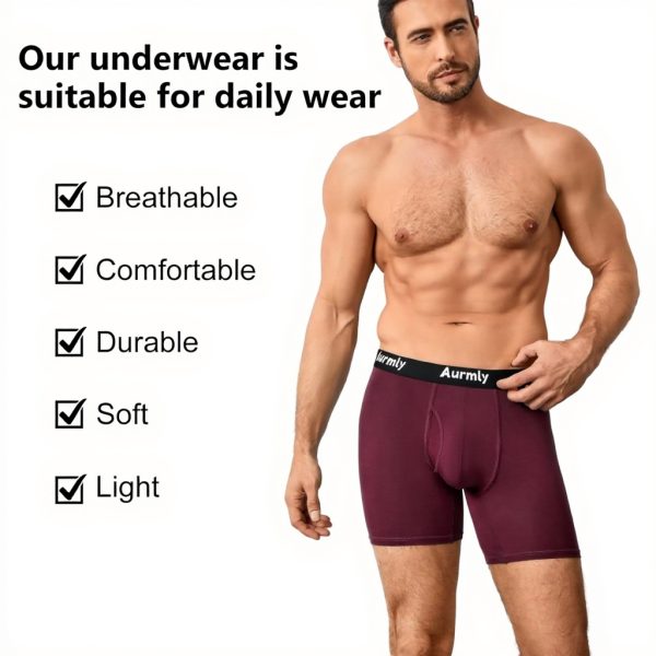 Aurmly Boxer Uomo Mutande Antibatteriche Confortevole 6