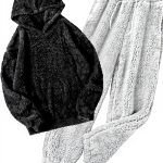 Pigiama Donna in Pile Tinta Unita Huoghebg Caldo Autunnale