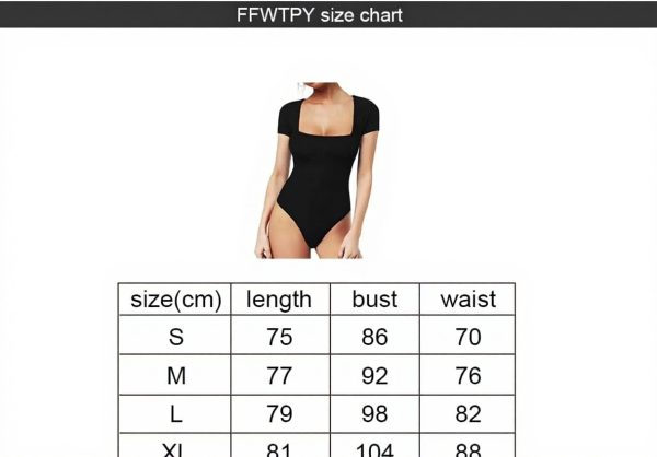 Body donna FFWTPY scollo quadrato modellante nero