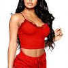 GIVTULIP Pigiama Donna Sexy Cotone Pizzo Due Pezzi Elegante