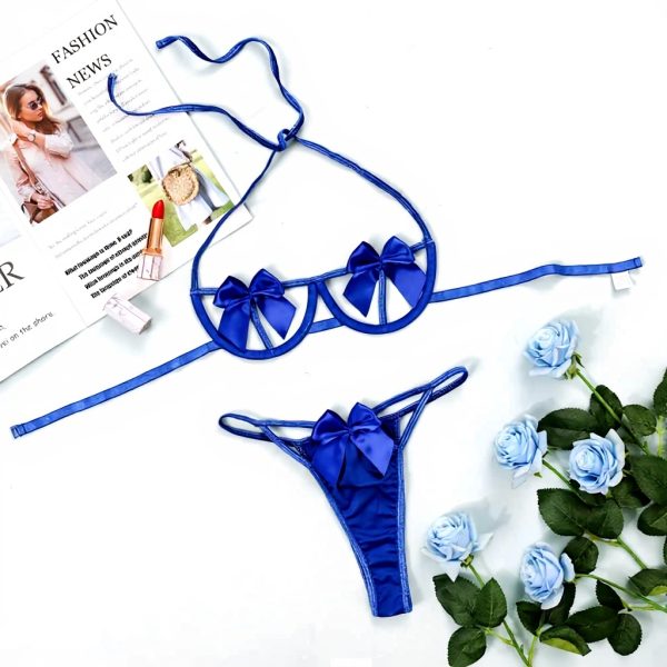 HOTSO Set Intimo Pizzo Reggiseno Garter Donna Sexy Natale