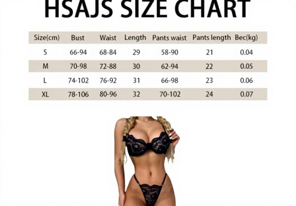 Completo intimo donna HSAJS pizzo ferretto reggiseno