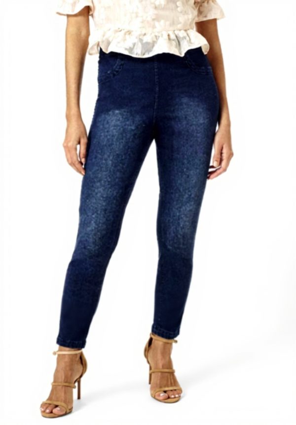 HUE Leggings Denim Reversibili Donna Alta Vita Comodi