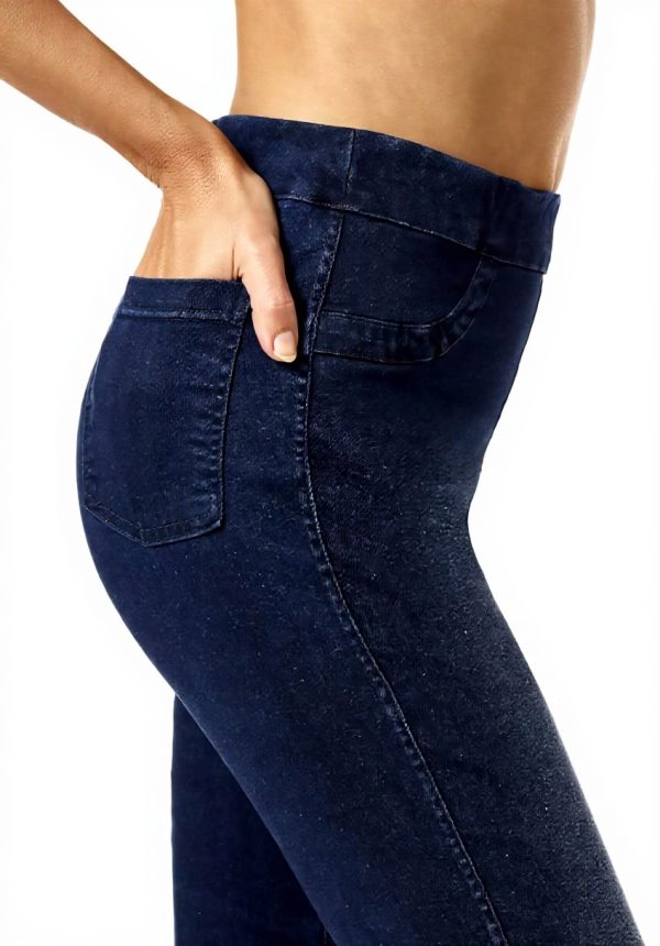 HUE Leggings Denim Reversibili Donna Alta Vita Comodi