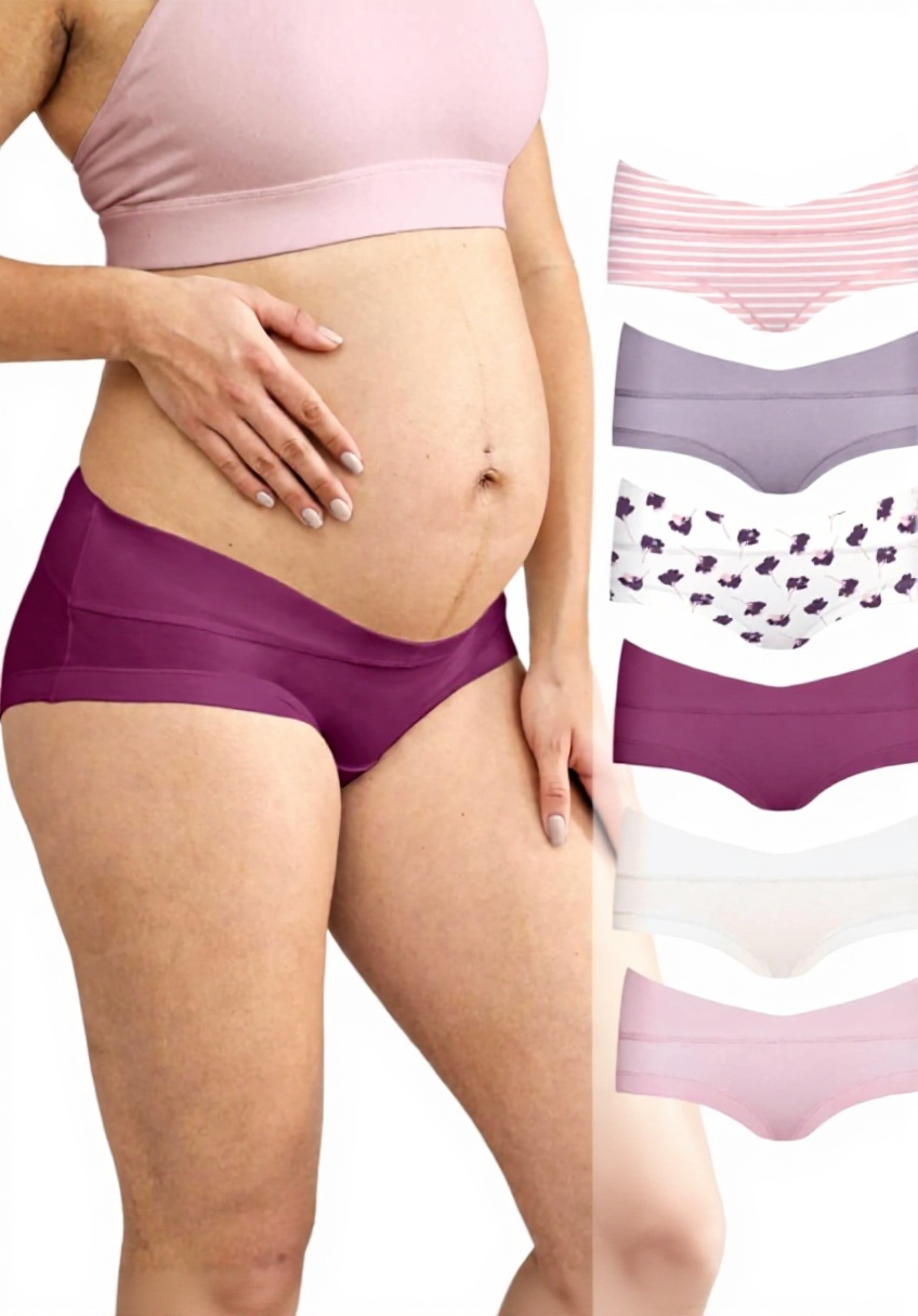 Mutande premaman Intimate Portal in cotone nero su sfondo neutro