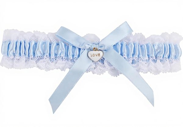 Jecdfs Giarrettiera Sposa Pizzo Blu Regolabile Matrimonio