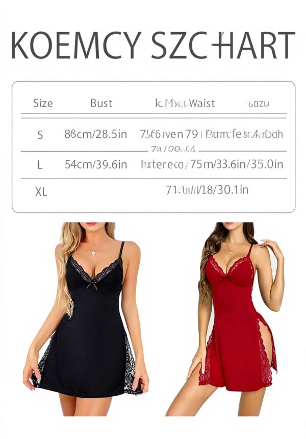 Sottoveste donna KOEMCY pizzo scollo a V lingerie sexy
