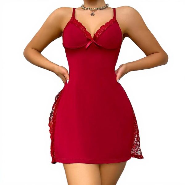 Sottoveste donna KOEMCY pizzo scollo a V lingerie sexy