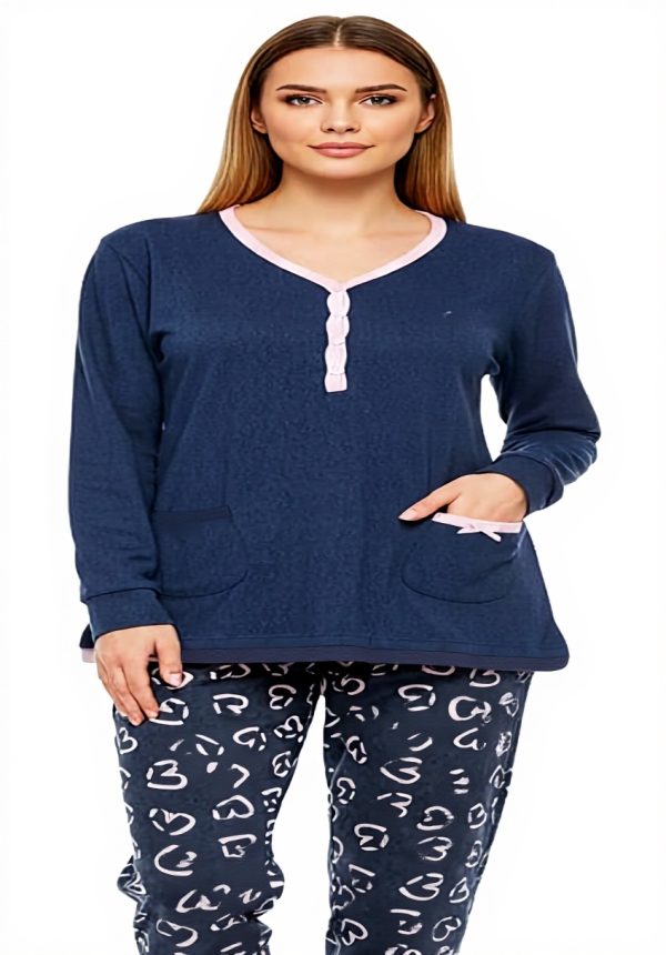 Pigiama Donna Invernale Caldo De Fonseca Cotone 100 Set Due