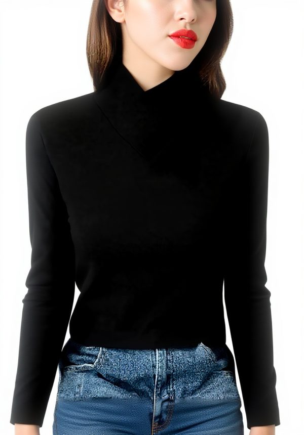 Maglione Donna Collo Alto pvucpot Aderente Traspirante Basic