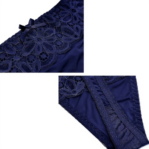 SHEKINI Lingerie Set Pizzo Reggiseno Ferretto Donna Blu