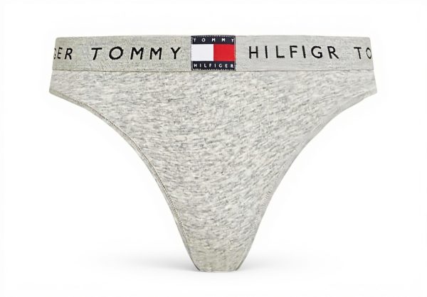 Tommy Hilfiger Slip Bikini Grigio Cotone Fascia Logo