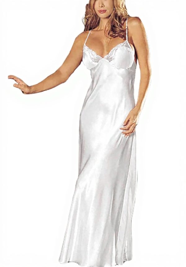 Sottoveste Sexy Donna Lingerie Raso Pizzo Scollo V Profondo