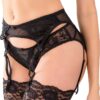 Cintura Reggicalze Pizzo Nero Rosso Donna Lingerie-1