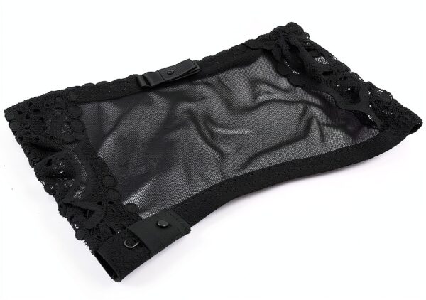 Cintura Reggicalze Pizzo Nero Rosso Donna Lingerie-3