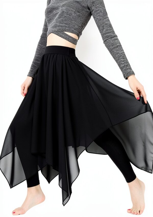 Maglia Donna Loose Vita Alta Grigio Bianco Nero-2