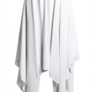 Abito Donna Loose Vita Alta Grigio Bianco Nero Elegante-0