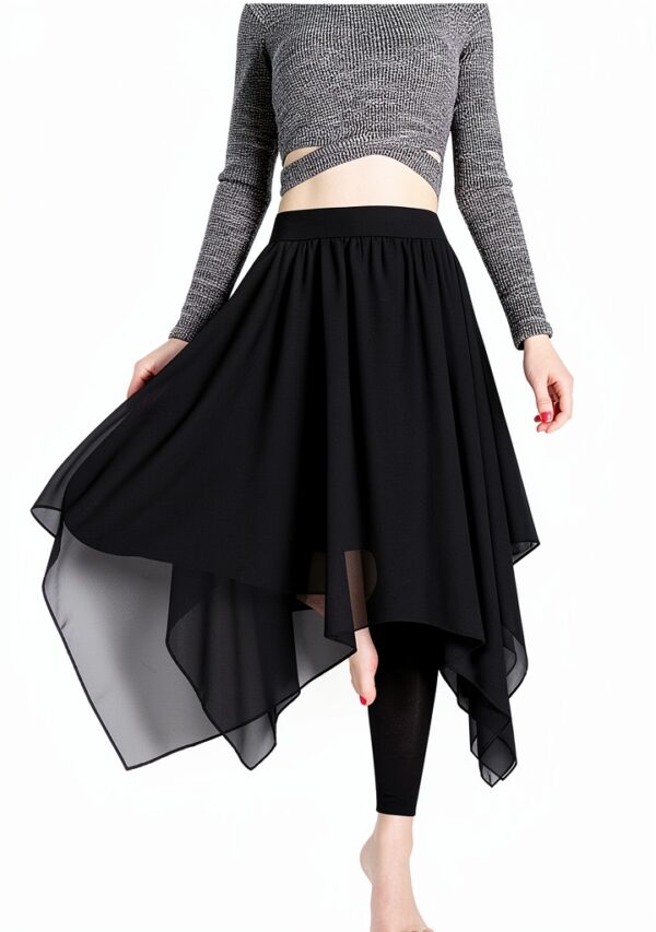 Maglia Donna Loose Vita Alta Grigio Bianco Nero-3