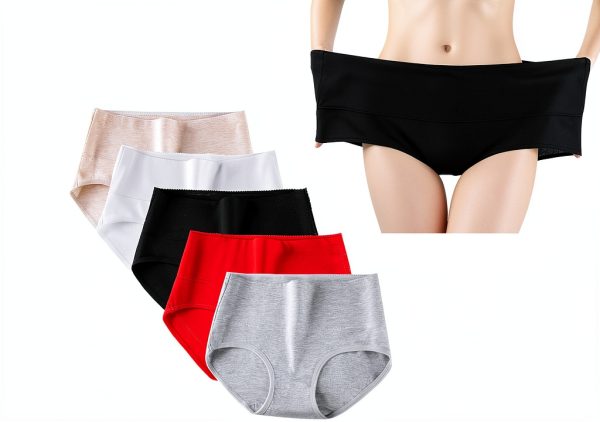 Mutande donna taglia forti vita alta controllo panna