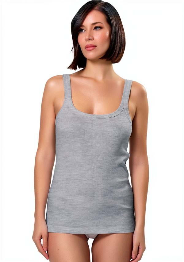 JADEA Canotta Donna Costine Cotone Morbido Spalla Larga