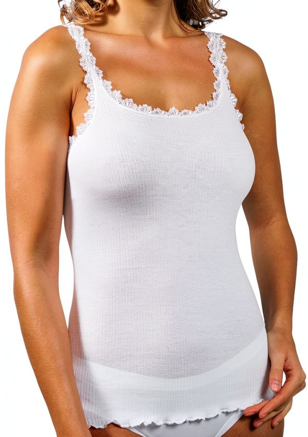 Canottiera Donna Cotone Pinuccio Venegoni Intimo Pizzo Made