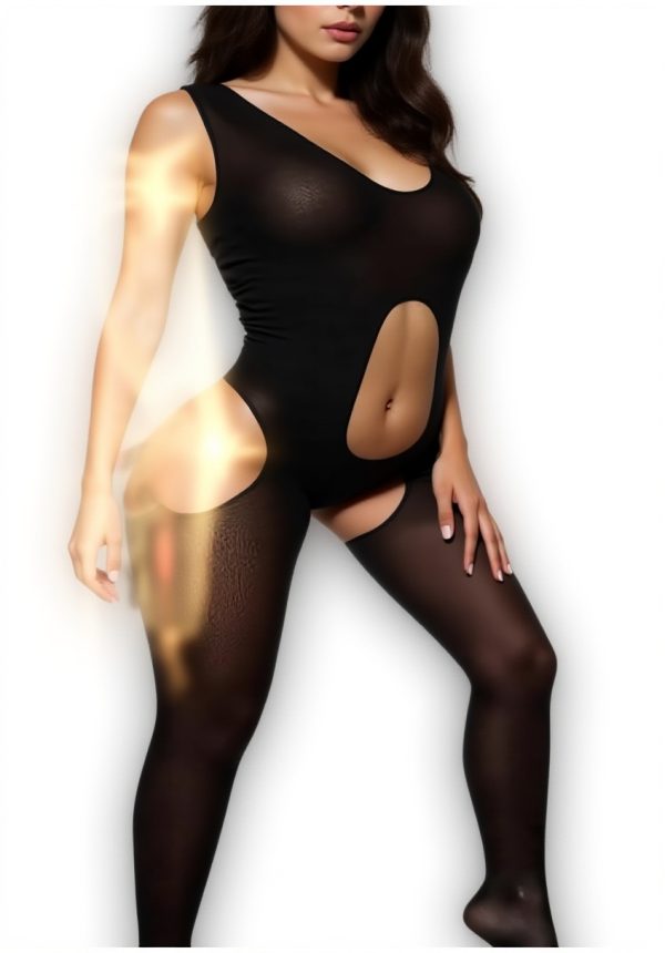 Generico Body Stocking Donna Sfumato Grigio Scuro Intimo