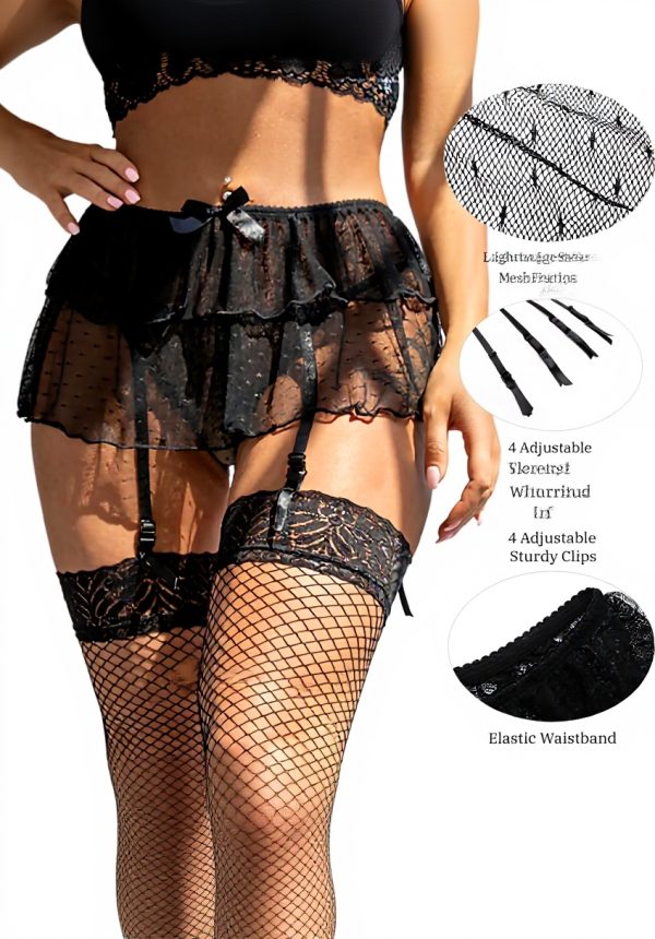 Giarrettiera Donna Pizzo Floreale Reggicalze Vita Alta