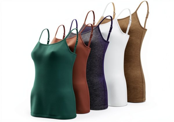 BQTQ Canotta Donna 6 Pezzi Viscosa Elastan Nero Taglie S-XXL