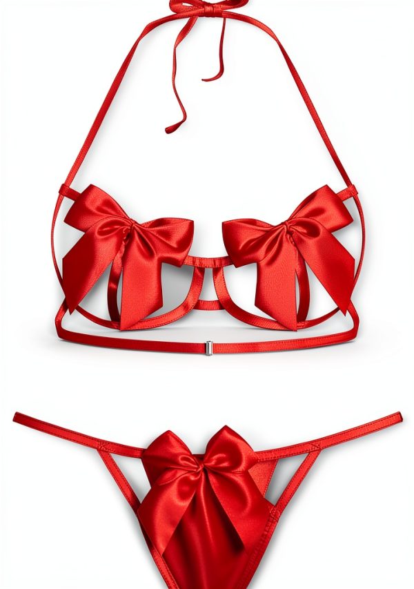 VicSec lingerie donna bodydoll reggiseno mutandine fiocco