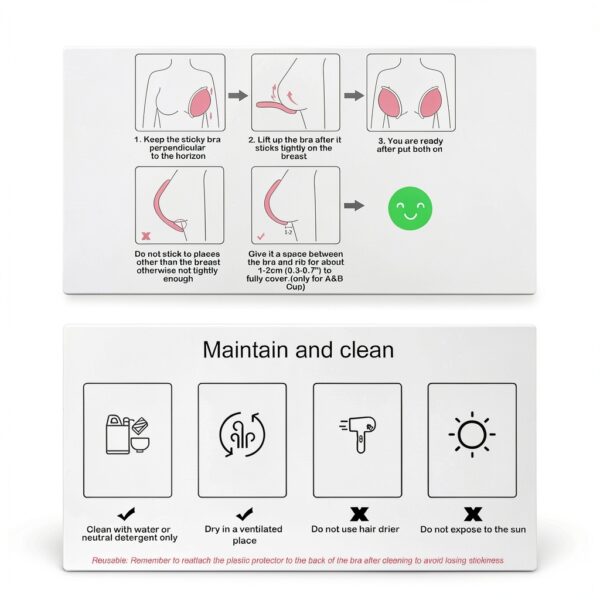 Reggiseno Adesivo Donna Silicone Push Up Beige Libero-4