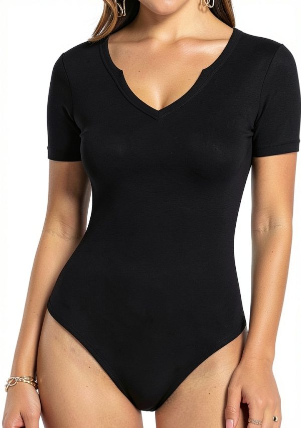 Body donna KBRPEY scollo a V modellante contenitivo nero